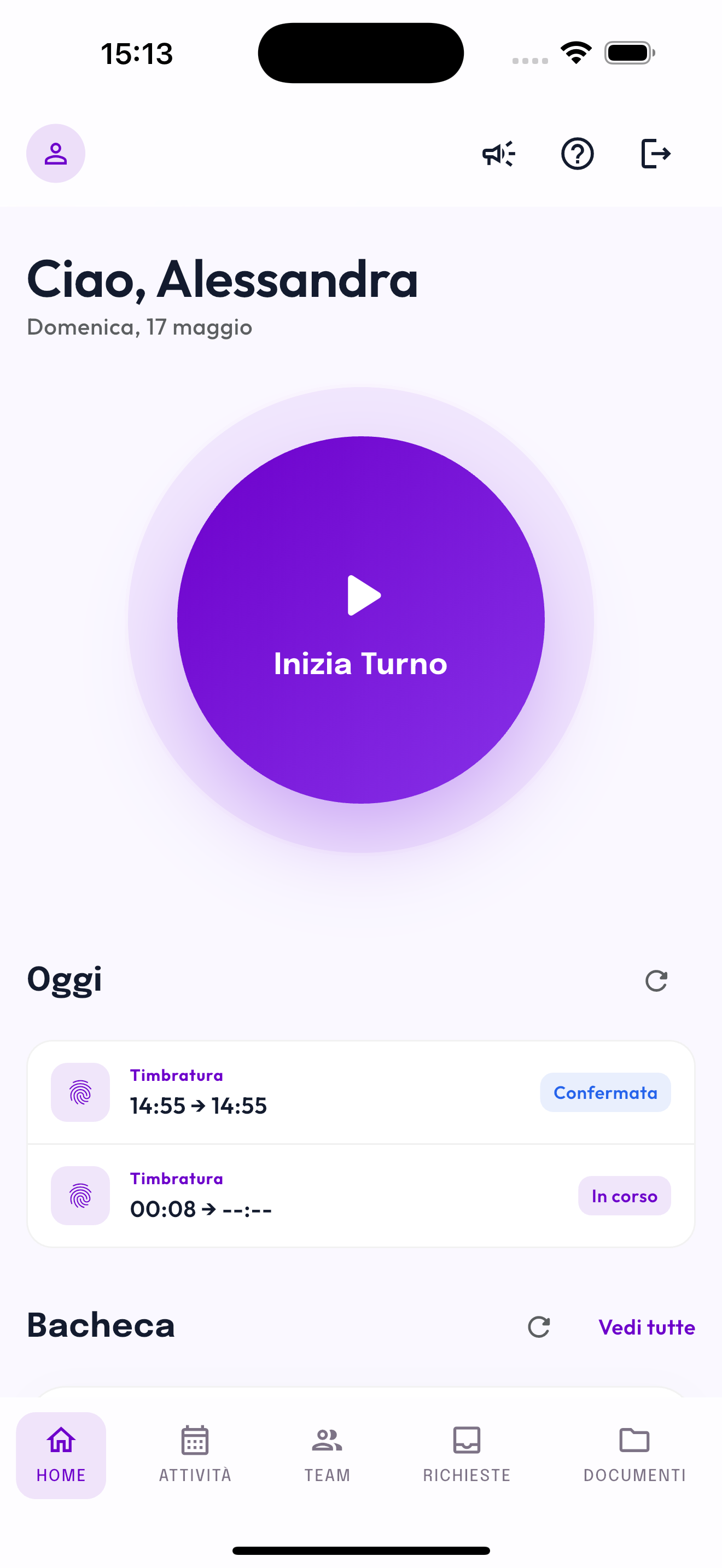 Registra i turni di lavoro